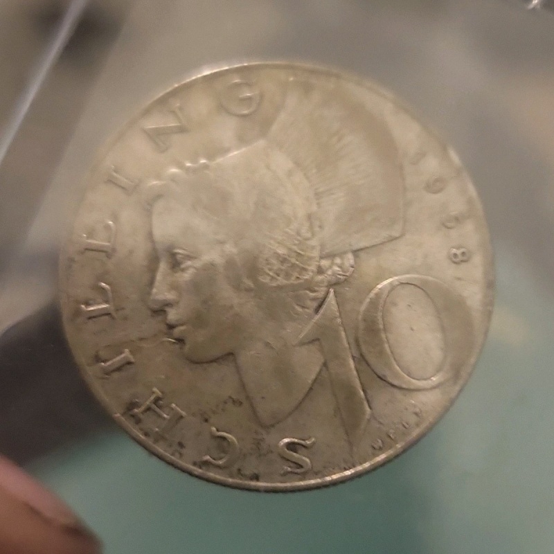 1958 Austria 10 Schilling Silver Coin - Circulated - Uncertified