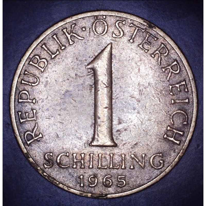 Vintage 1965 Austria 1 Schilling Aluminum-Bronze Pre-Euro Coin Edelweiss Flower
