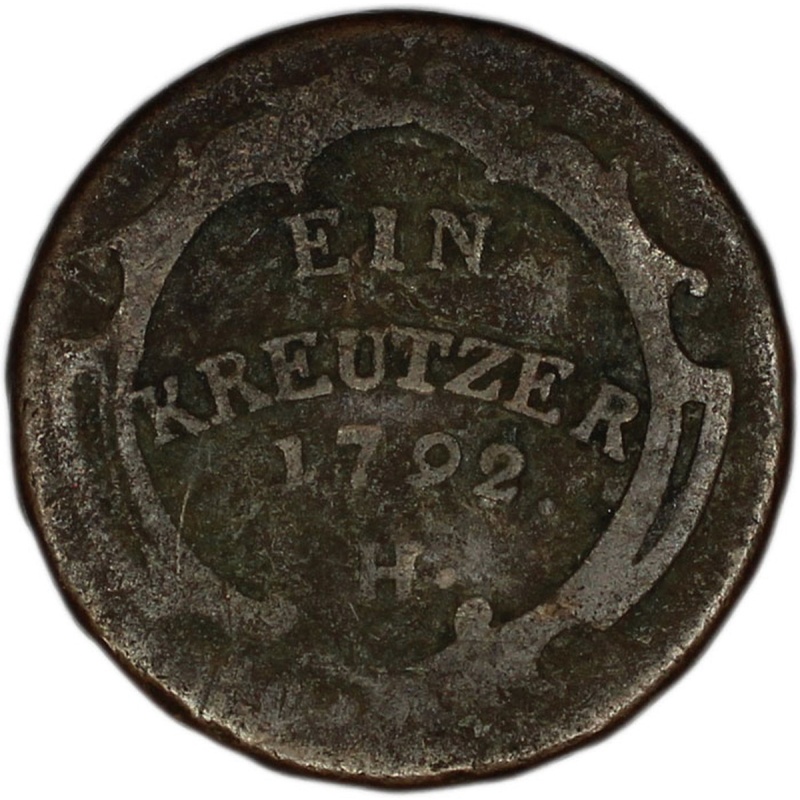 AUSTRIAN STATES (FURTHER AUSTRIA) coin 1 Kreuzer 1792 H