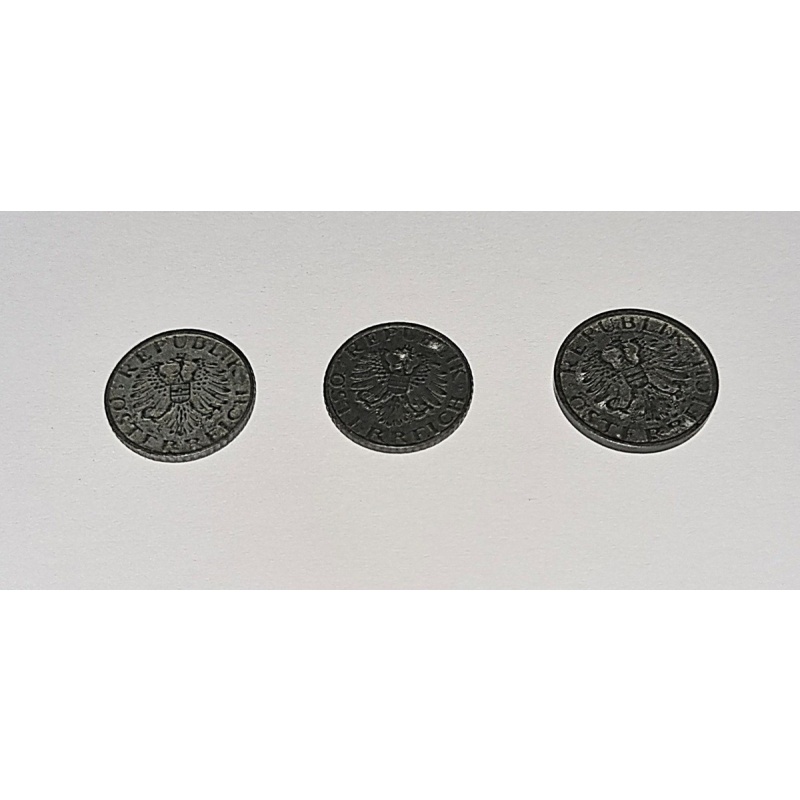 Austria 5 & 10 Groschen Zinc Coins Various Dates Circulated Condition