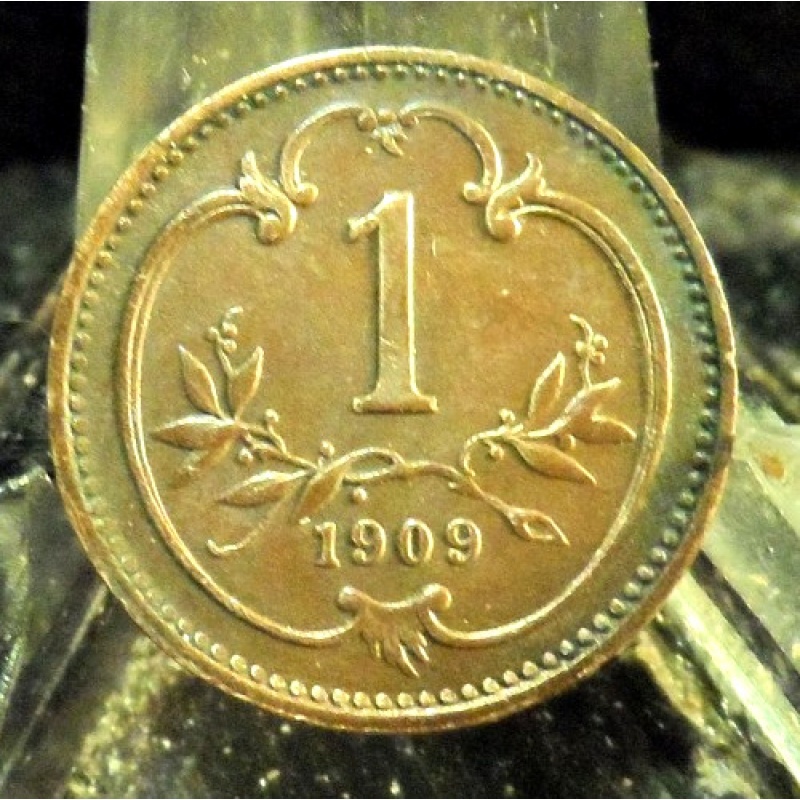CIRCULATED 1909 1 HELLER AUSTRIAN COIN(80219)#1