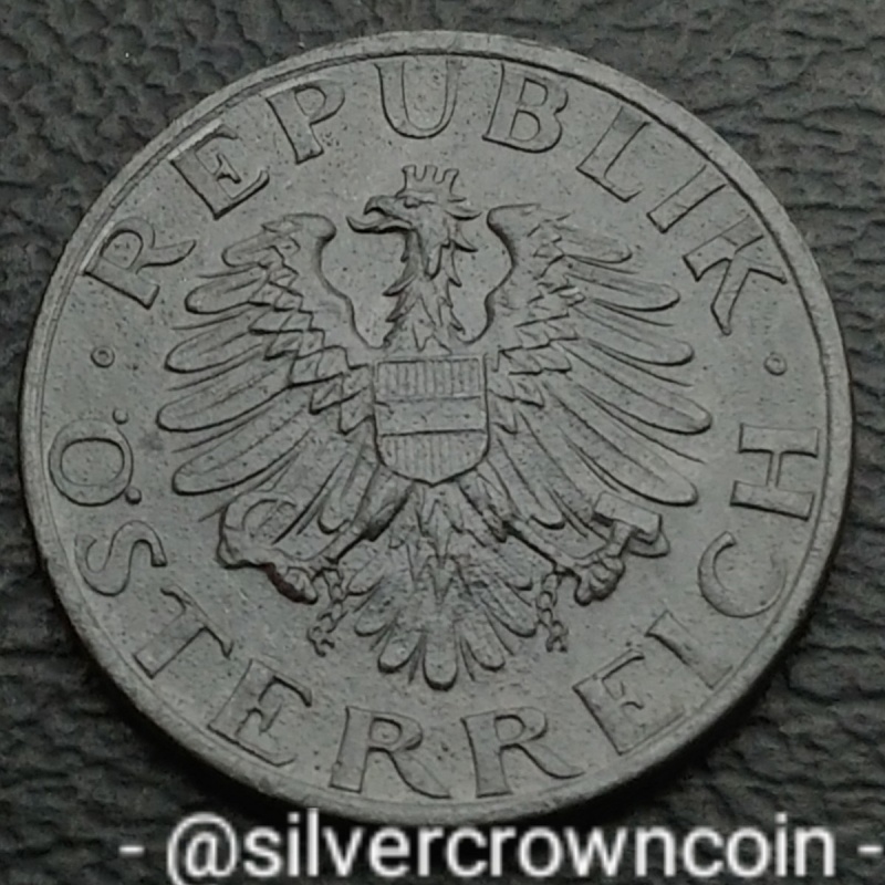 Austria ???? 5 Groschen 1975. KM#2875. Zinc Five Cents Pence coin. Eagle.