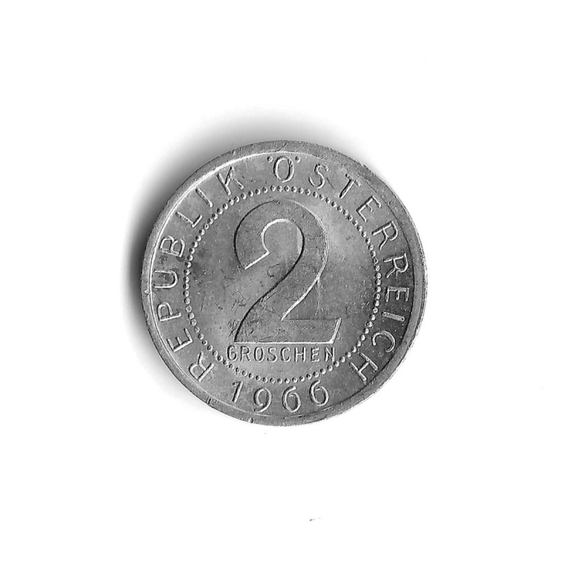 1966 Austria - 2 Groschen - 298 - Aluminum - 0.9g