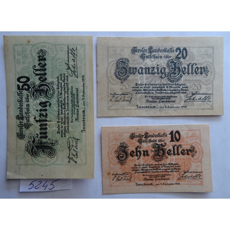 AUSTRIA - LANDESKASSE  INSBRUCK/TIROLER - FULL SET - STAIN - WPM - PS 142-4