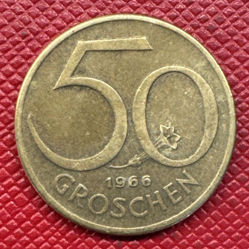 Austria 1966 Aluminum-Bronze 50 Groschen. KM# 2885