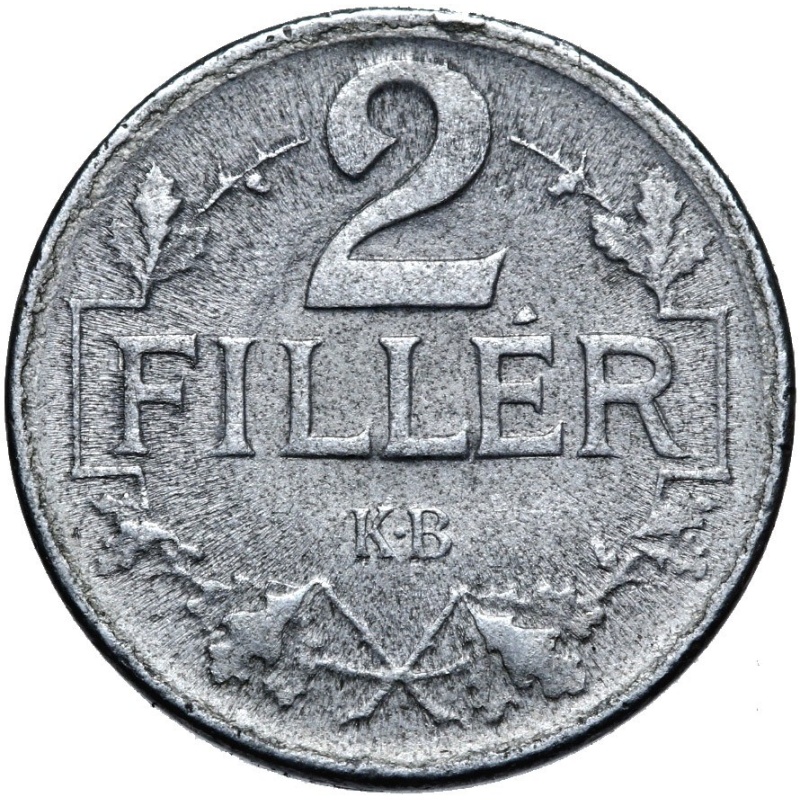 Austria-Hungary-Hungary-Coin-2 Fillers 1918 KB-Iron