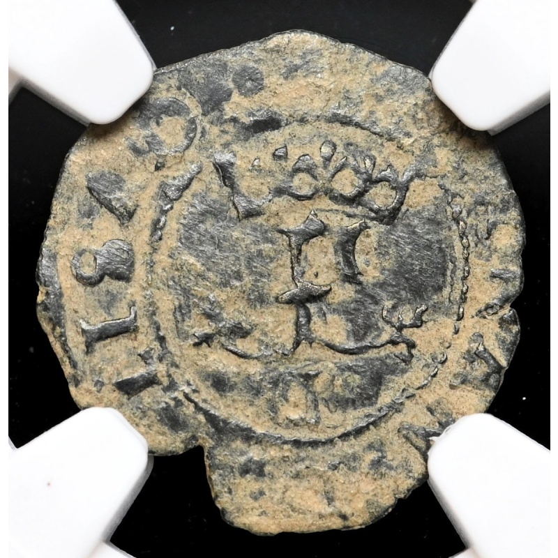 COLONIAL ERA SPAIN. Ferdinand and Isabella, 1474-1504, Blanca, NGC VF Details
