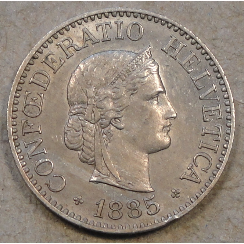Switzerland 1885 Ten Rappen AU As Pictured