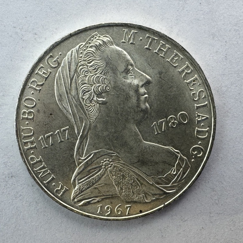 Austria 1967 Maria Theresa 25 Schilling Silver Coin Austrian Mint