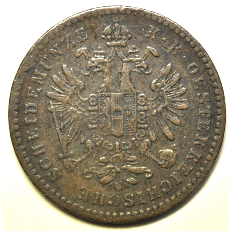 mw27452 Austro-Hungary  Kreuzer 1861 B   Franz Joseph I    Kremnitz Mint