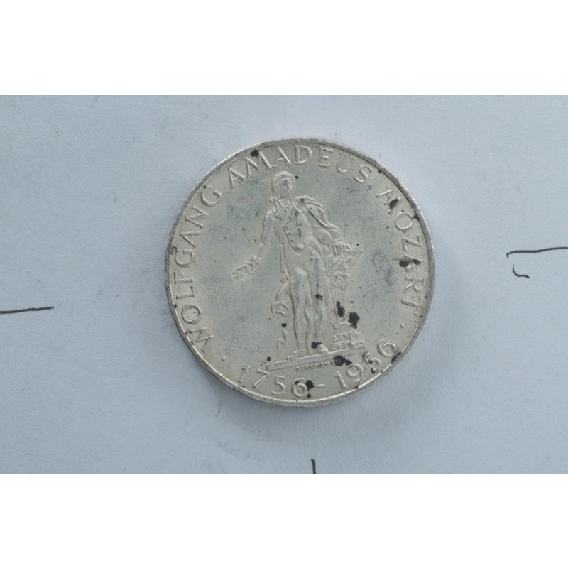 Austrian Mint 1956 25 Schilling Mozart Silver Coin 0.800 Commemorative